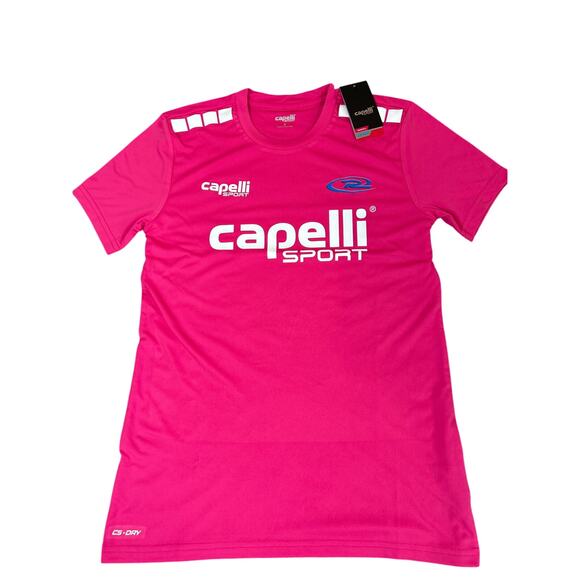 he Capelli Sport Adult Logo Crew Neck Poly Tee moisture wicking NEW ADULT SZ SM - Picture 1 of 7